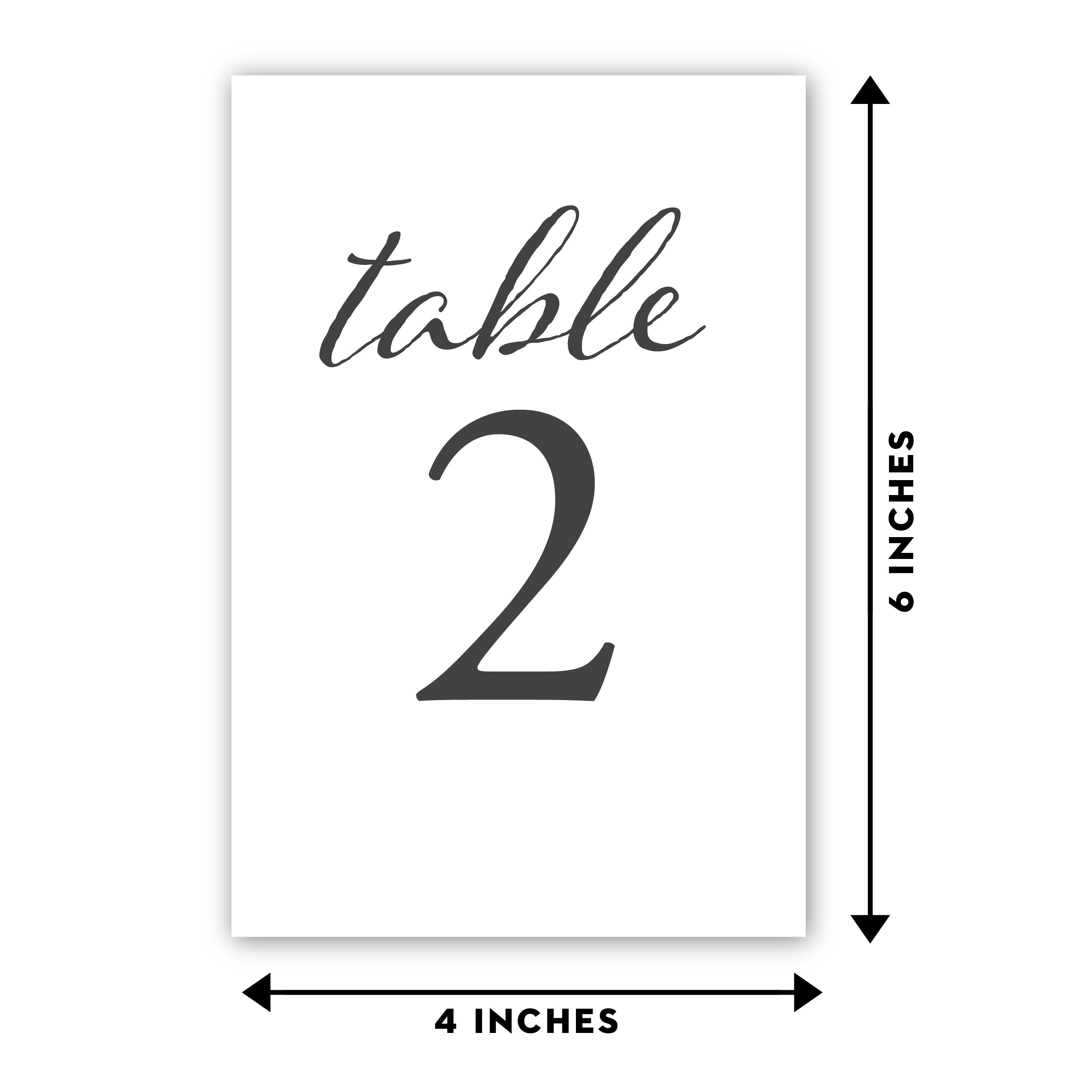 Black Wedding Table Numbers (1-25)