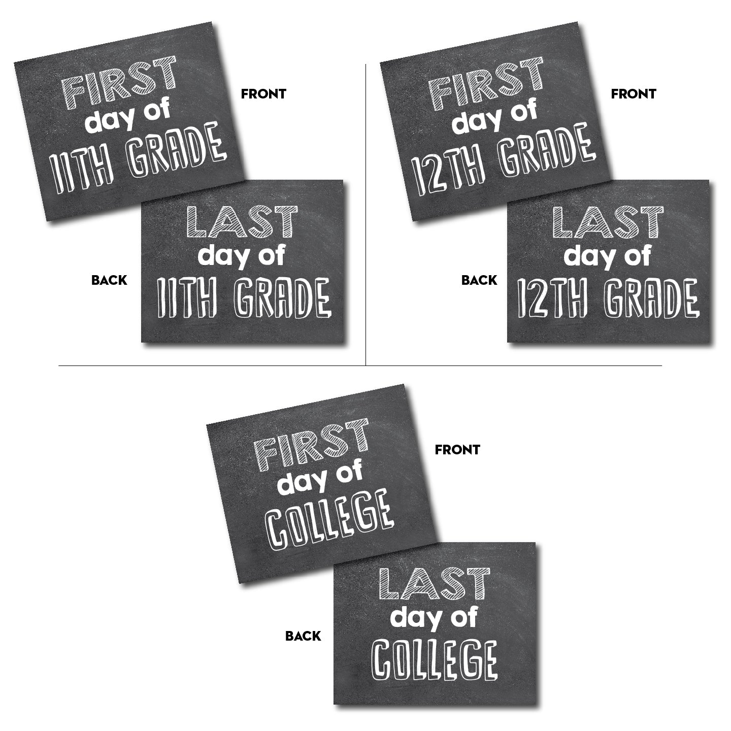 Grade Signs for Pictures