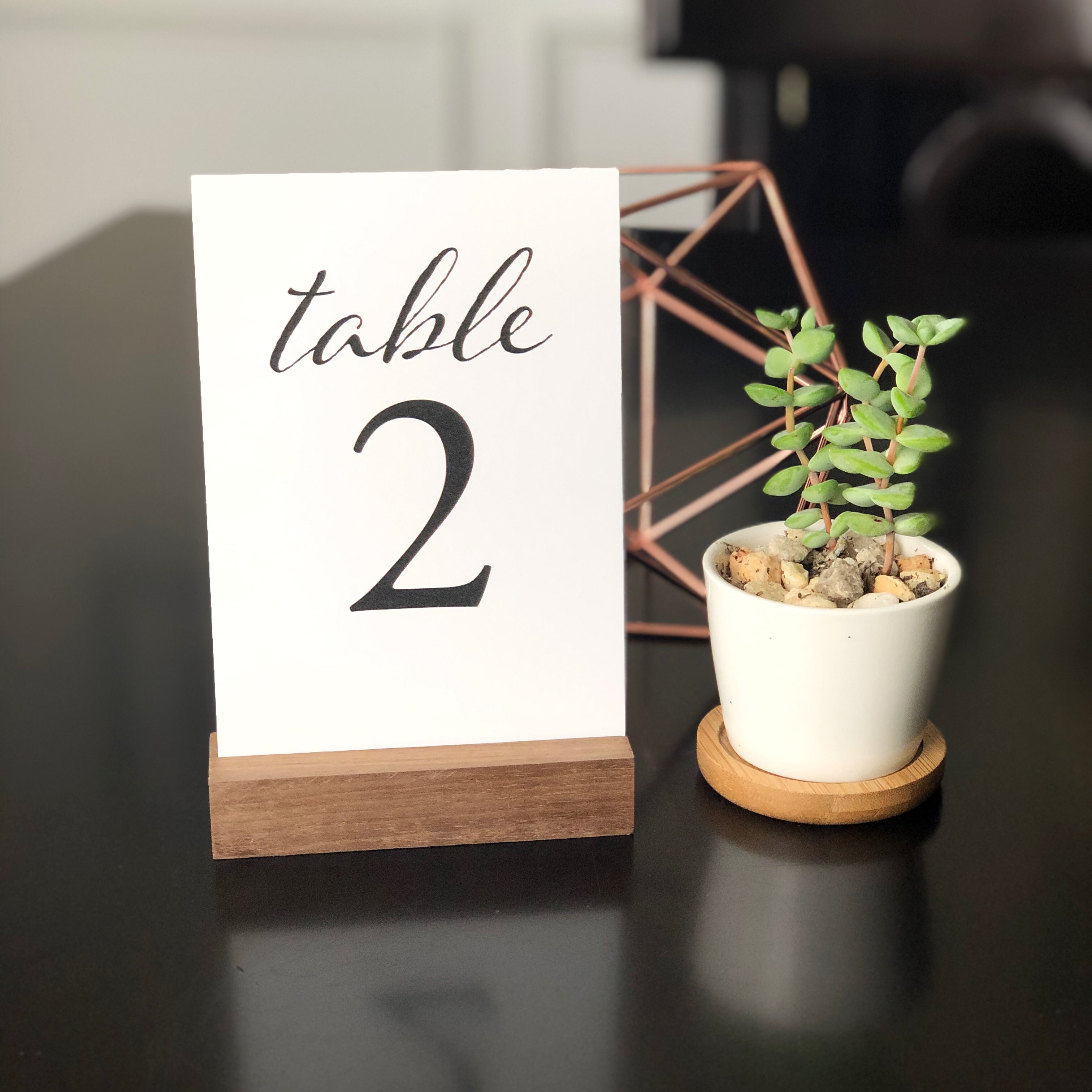 Black Wedding Table Numbers (1-25)