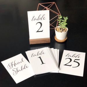 Black Wedding Table Numbers (1-25)